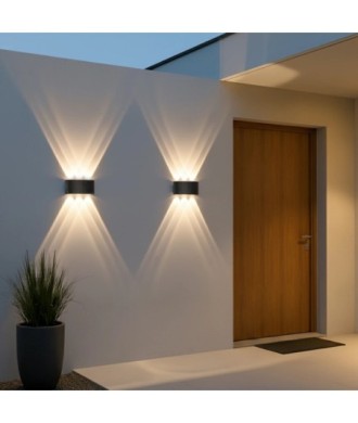 kelvo® SIXOAD KLV-101-0009 Φωτιστικό Τοίχου - Απλίκα LED 18W 1980lm 30° AC 220-240V Αδιάβροχο IP65 Φυσικό Λευκό 4500K - CREE XPE Chip & TÜV SÜD Driver - Μαύρο Ματ - Μ17 x Π4 x Υ8cm - 5 Χρόνια Εγγύηση